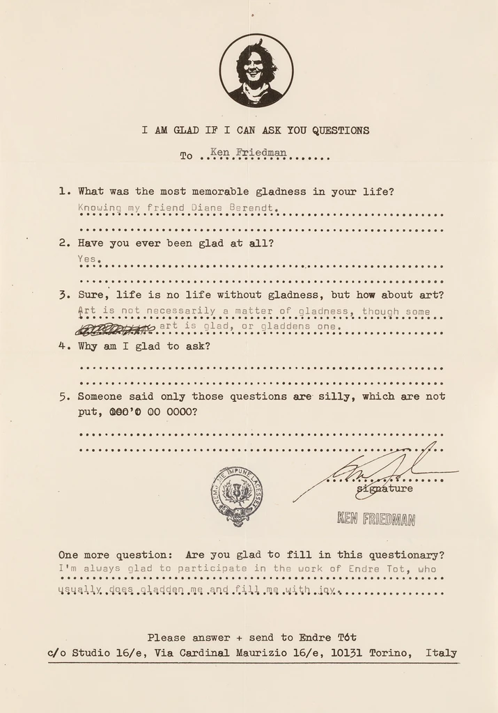 I am glad if I can ask questions / Ken Friedman