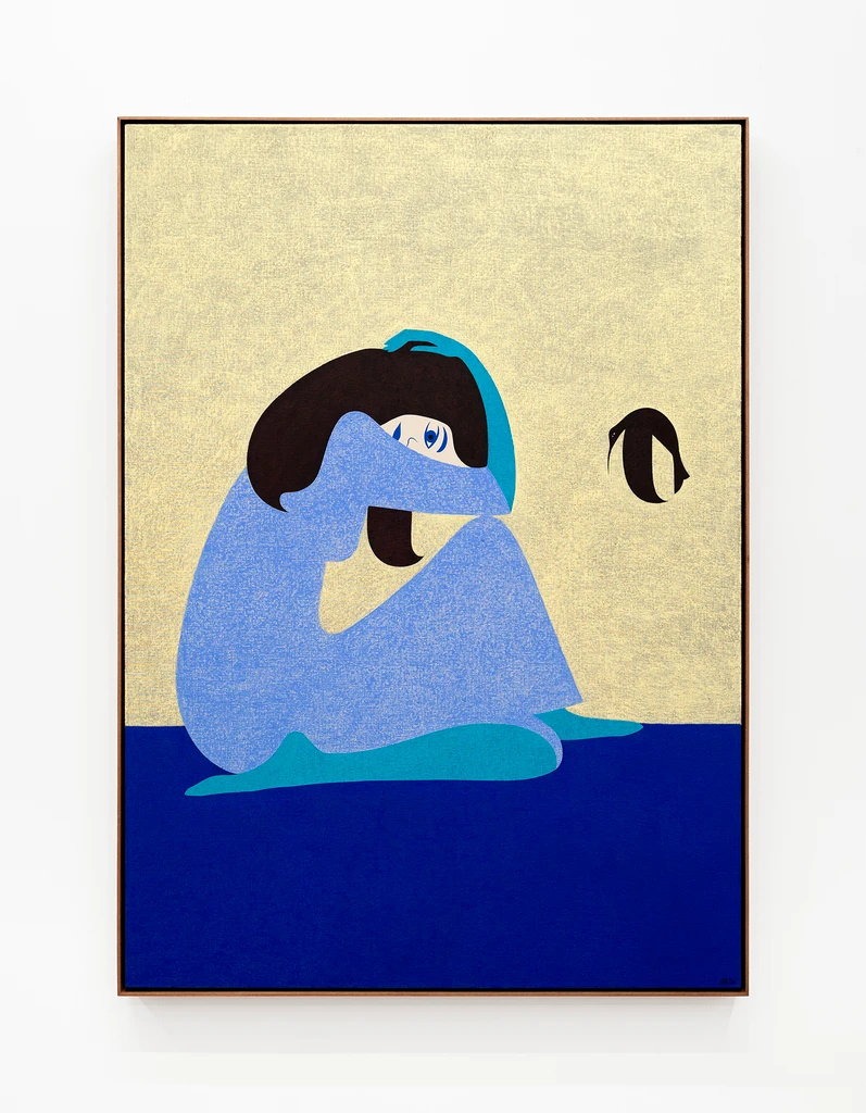 Artfully Shy Woman with Bird