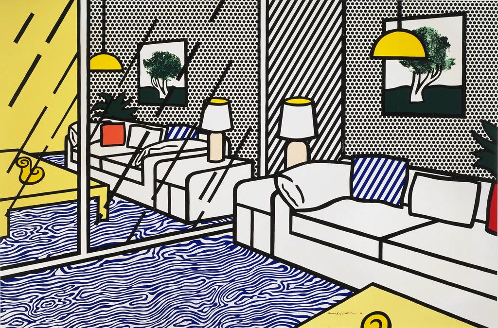 Wallpaper with Blue Floor Interior