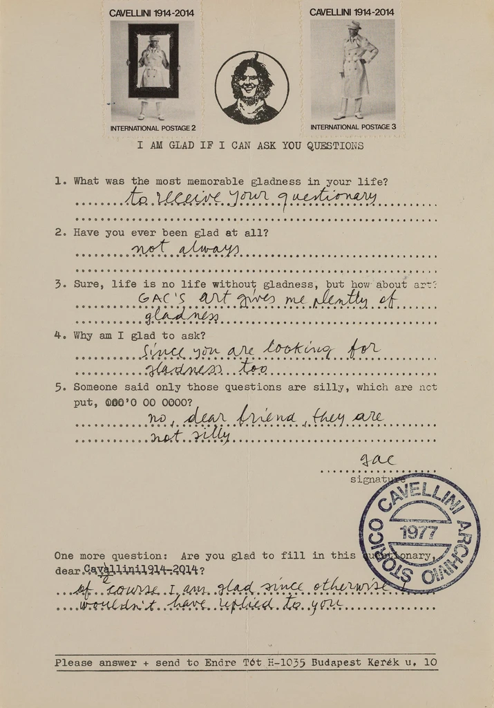I am glad if I can ask questions / Cavellini