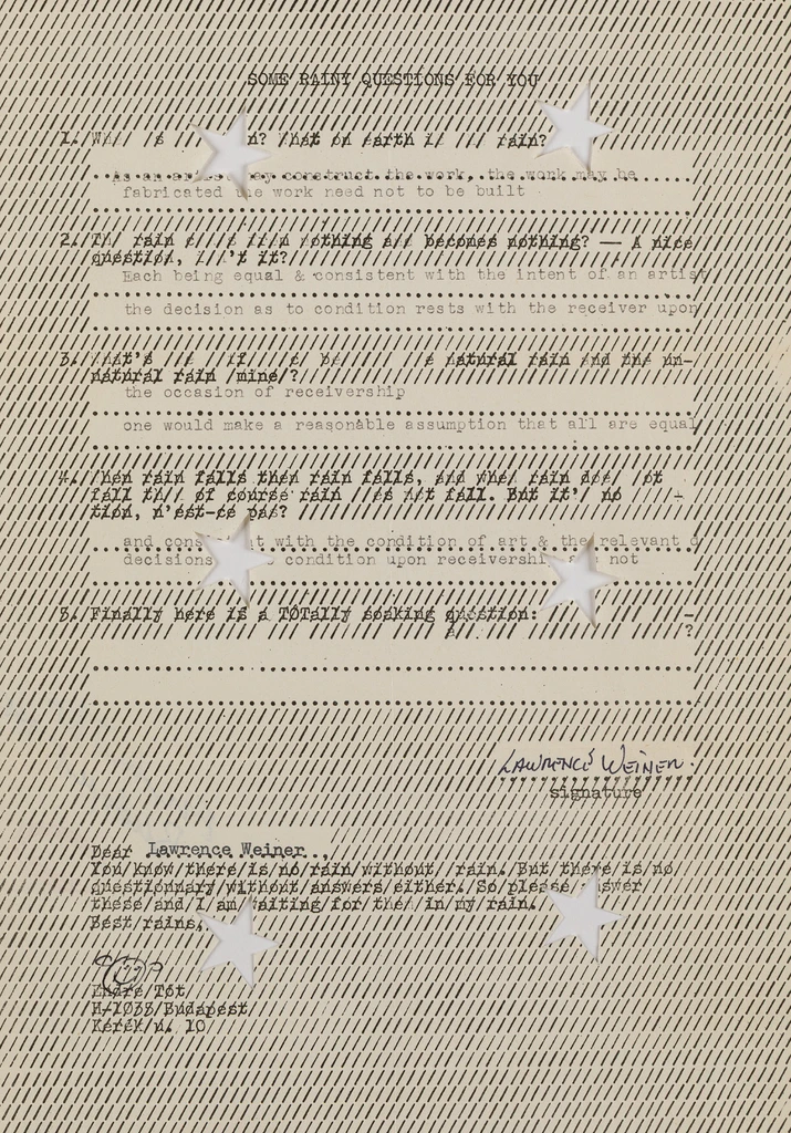 Some rainy questions for you / Lawrence Weiner