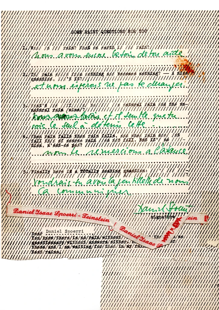 Some rainy questions for you / Daniel Spoerri