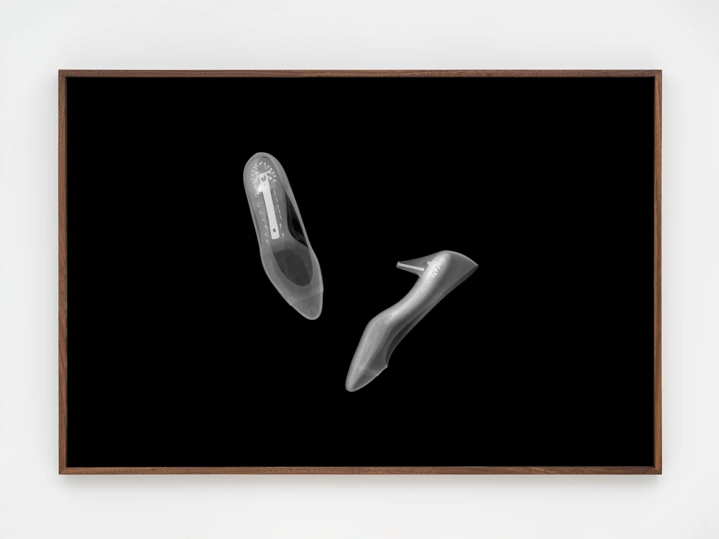 X-ray of Princess Diana's shoes worn on a trip to Jakarta in November 1989