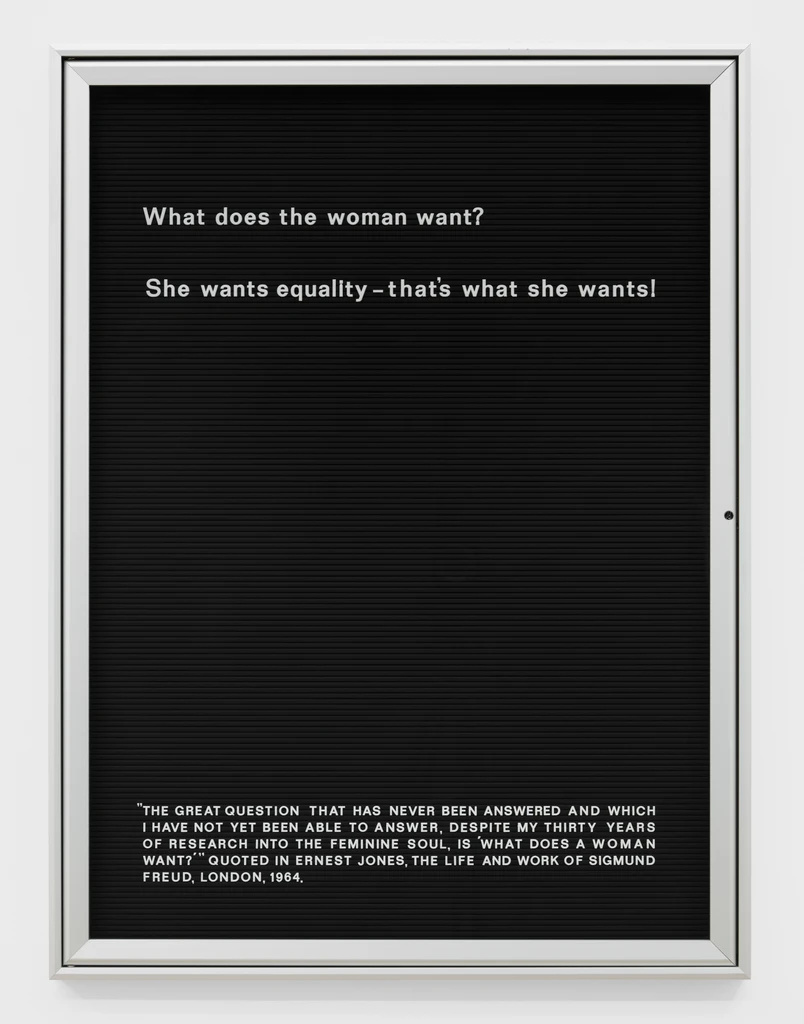 Untitled (What does the woman want? She wants equality that's what she wants.)