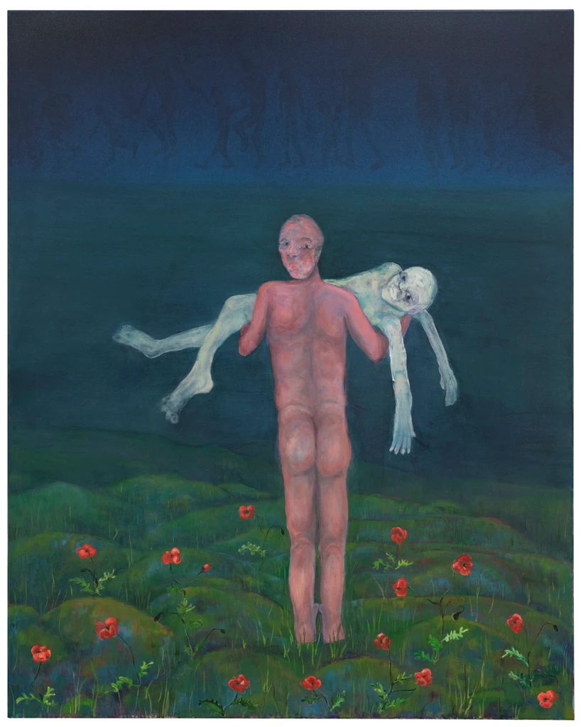 Körper mit Körper im Mohn (Body with body in poppies)