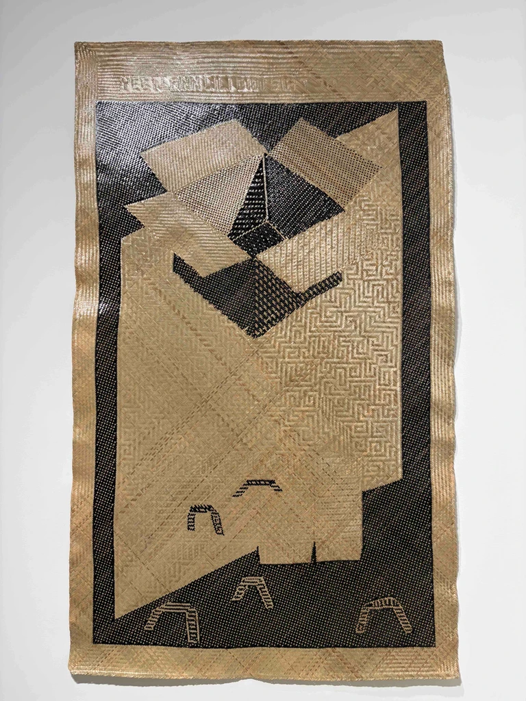 “flatten the box” with weaving by Lili Naming, Shahrizan Bin Juin, Johin Endelengau, Siat Yanau