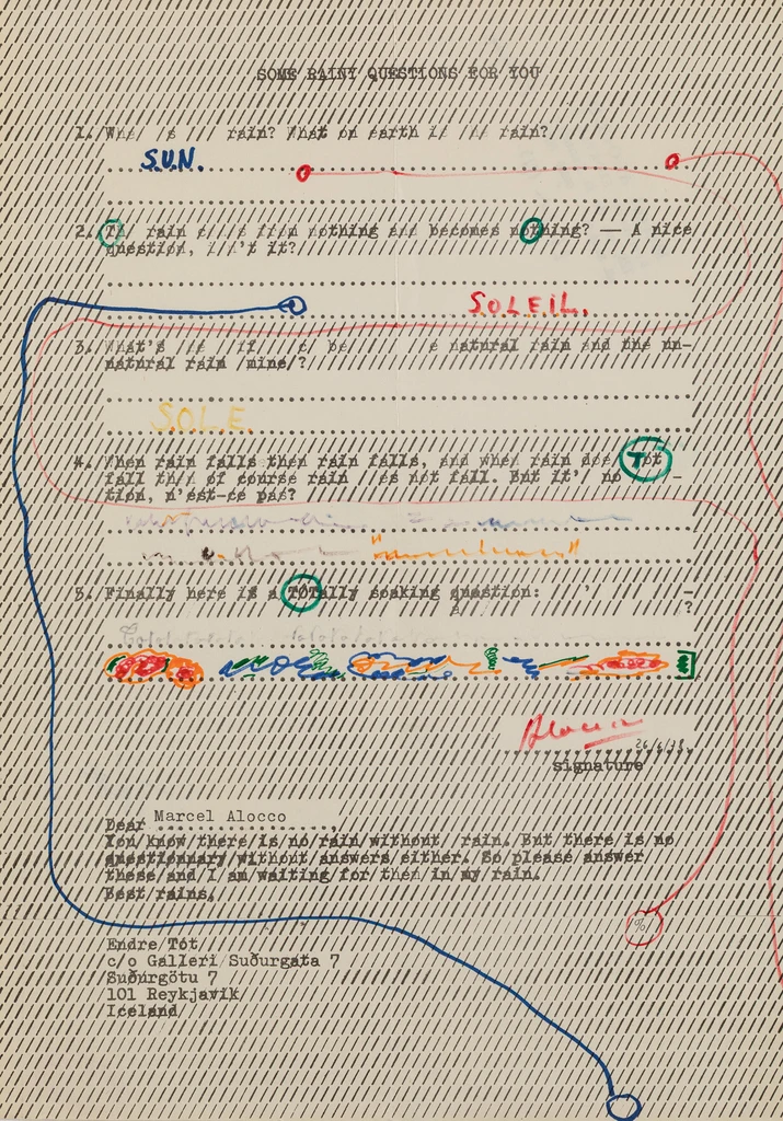 Some rainy questions for you / Marcel Alocco