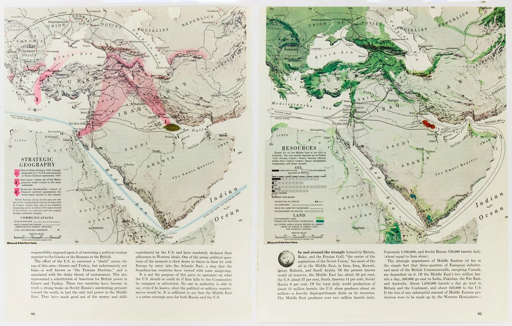 Ian Gulf (map diptych) - From the series All the Lands from Sunrise to Sunset