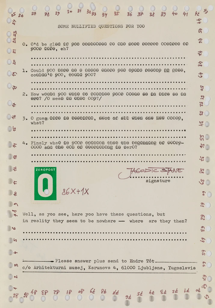Some nullified questions for you / Jagodic Stane