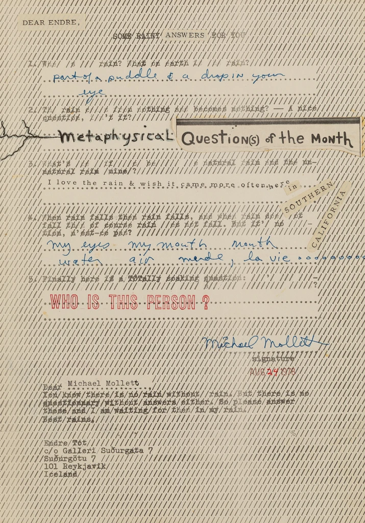 Some rainy questions for you / Michael Mollett