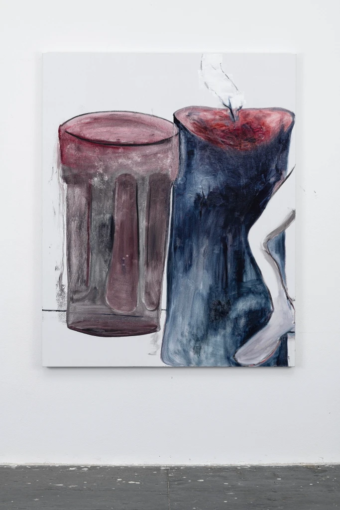 Glas, Kerze, Bein (Glass, candle, leg)