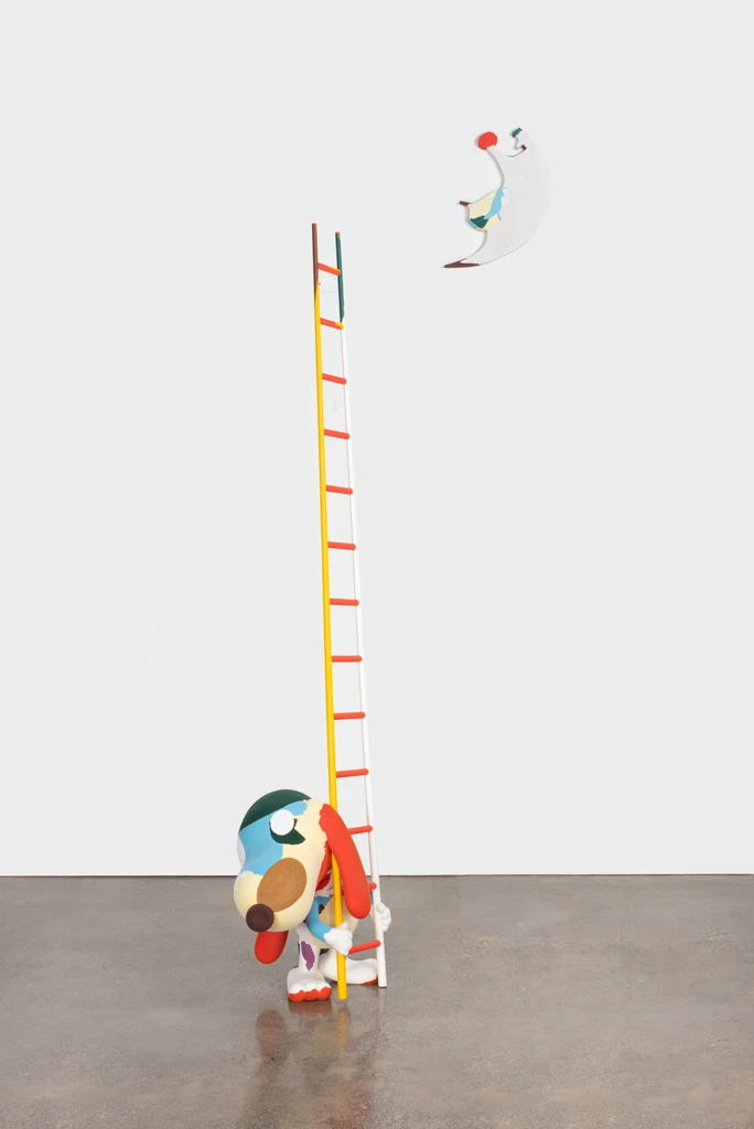 Dog Barking at the Moon, 2026  241.3 x 55.9 x 57.8 cm / 95 x 22 x 22 ¾ in edition of 3 + 2 a/ps (#2/3)